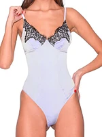 Iris Stretch-Silk Lace Bodysuit