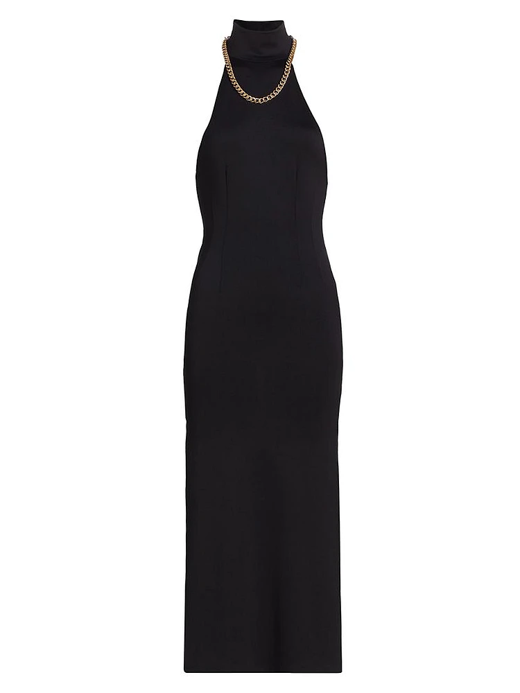 Finelli Jersey Chainlink Halter Midi-Dress