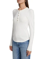 Britt Rib-Knit Jersey Long-Sleeve Top