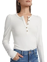 Britt Rib-Knit Jersey Long-Sleeve Top