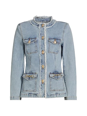 Larsa Frayed Denim Jacket