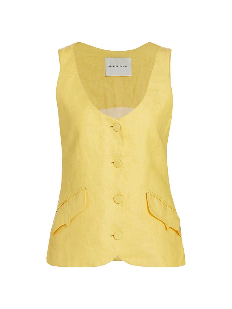 La Coleccionista Lula Linen Vest Top