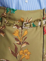 Printed Silk Twill Skirt