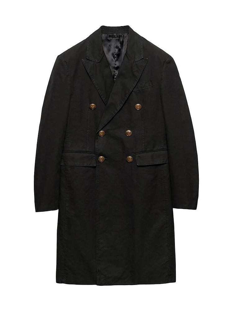 Double-Breasted Technical Cotton Coat