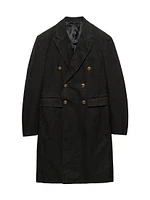 Double-Breasted Technical Cotton Coat