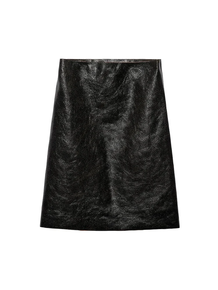 CraqueléLeather Skirt