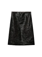 CraqueléLeather Skirt