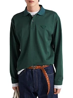 Long Sleeved Cotton Polo Shirt