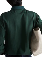 Long Sleeved Cotton Polo Shirt