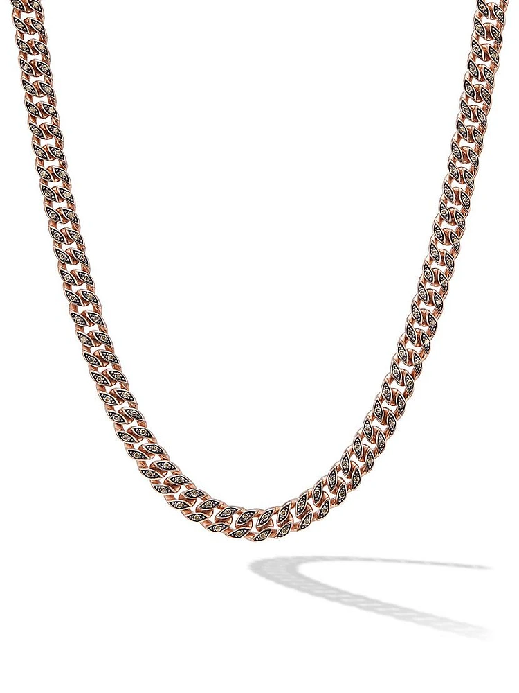 Curb Chain Necklace 18K Rose Gold, 6MM