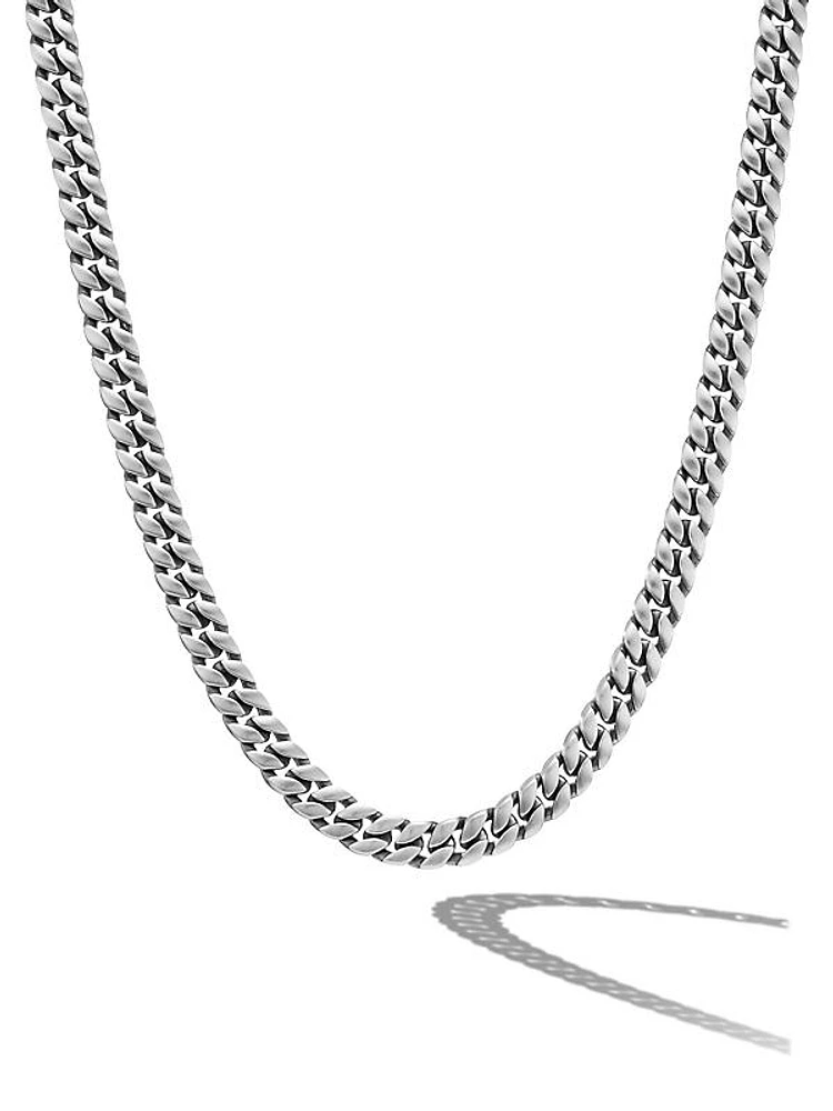 Curb Chain Necklace in Platinum, 6MM