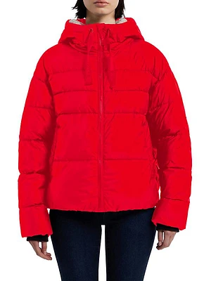 Admiral Cropped Hooded Puffer Jacket
