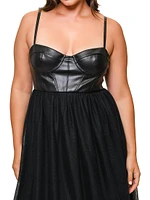 Essex Bustier Combo Midi-Dress