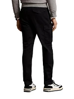 Stretch-Cotton Drawstring Cargo Pants