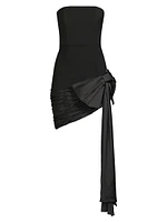 Sloane Crepe-Satin Strapless Asymmetric Minidress