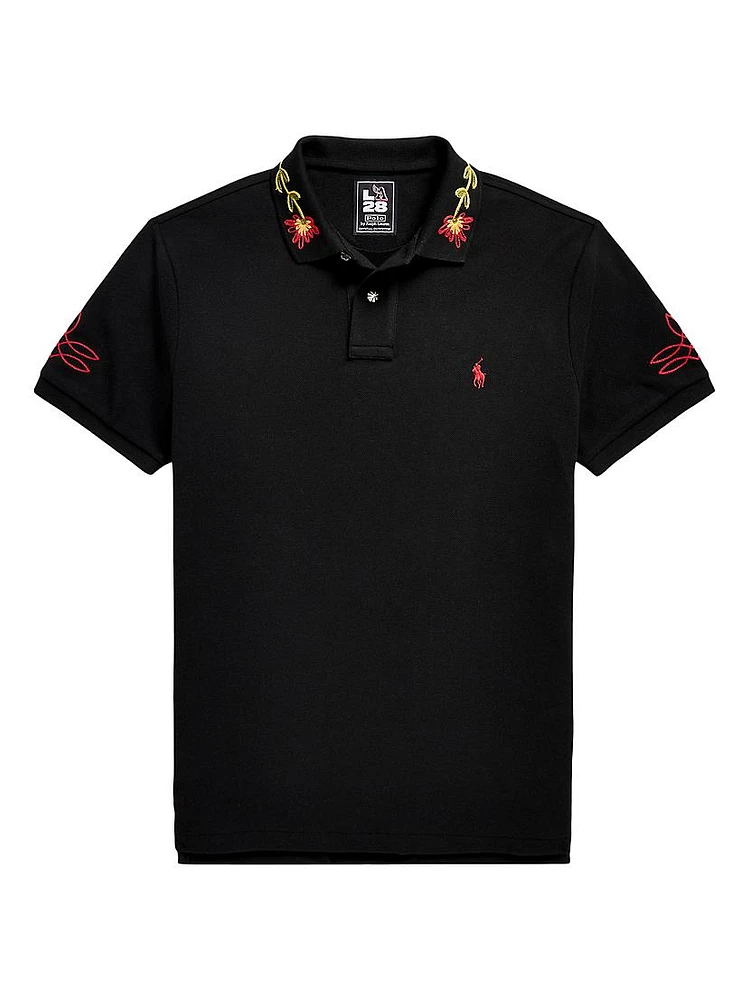 Graphic Cotton Polo Shirt