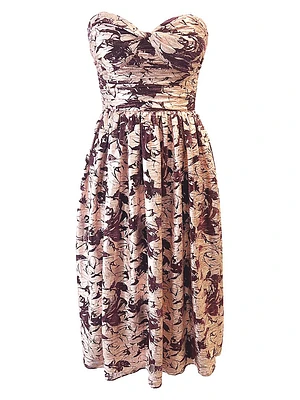 Mandy Metallic Floral Strapless Dress