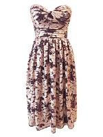 Mandy Metallic Floral Strapless Dress