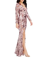 Alessandra Sequin Floral Mermaid Gown