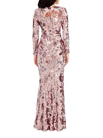 Alessandra Sequin Floral Mermaid Gown