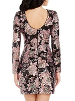 Nathalia Floral Sequin Minidress