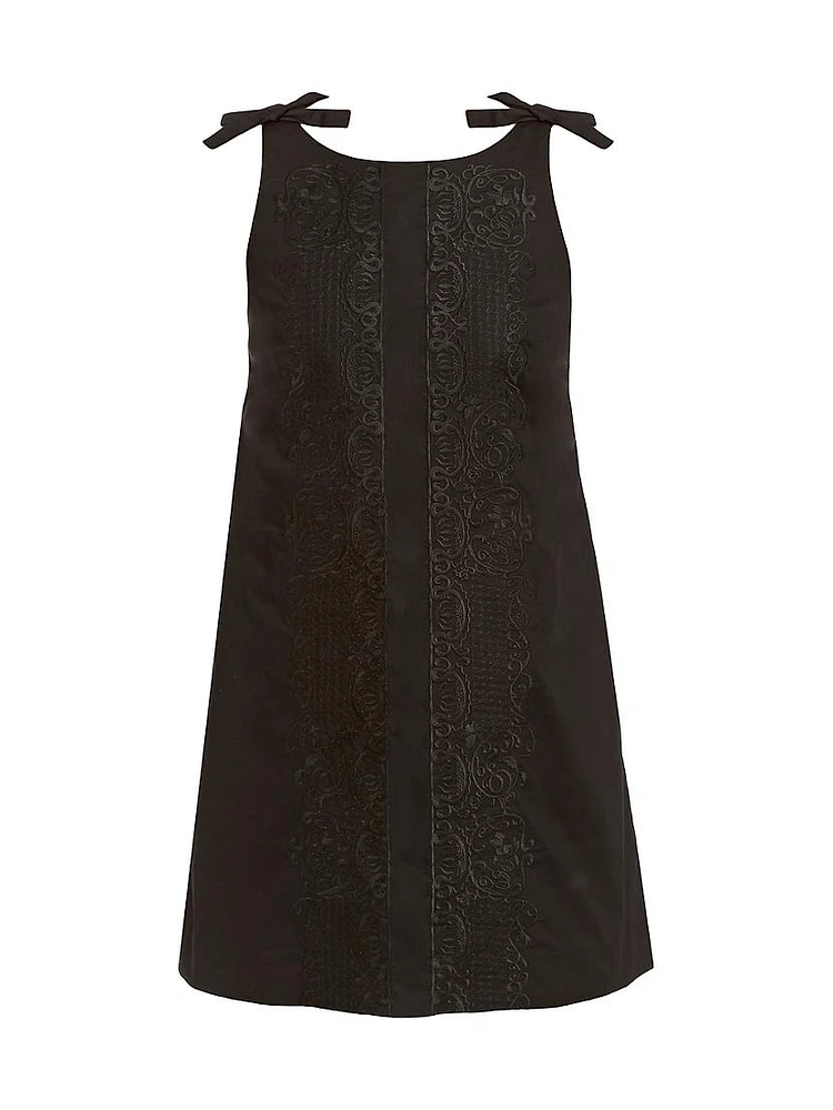 Payton Embroidered A-Line Sleeveless Minidress