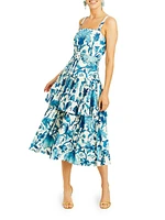 Virginie Floral Sleeveless Midi-Dress