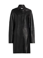 Leather Knee-Length Coat