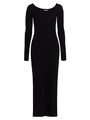 Ribbed Wool & Cashmere Maxi Dress