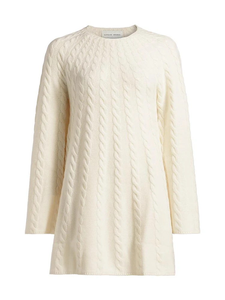 Cable-Knit Cashmere Minidress