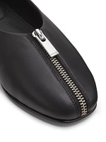 Eden Zipper Leather Flats
