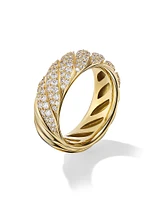 Sculpted Cable Band Ring 18K Gold