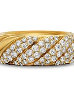 Sculpted Cable Band Ring 18K Gold