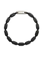 Sculpted Cable Woven Tile Bracelet Titanium