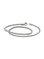 JH Essentials Pavé Sterling Silver & 0.24 TCW Diamond Wrap Bracelet