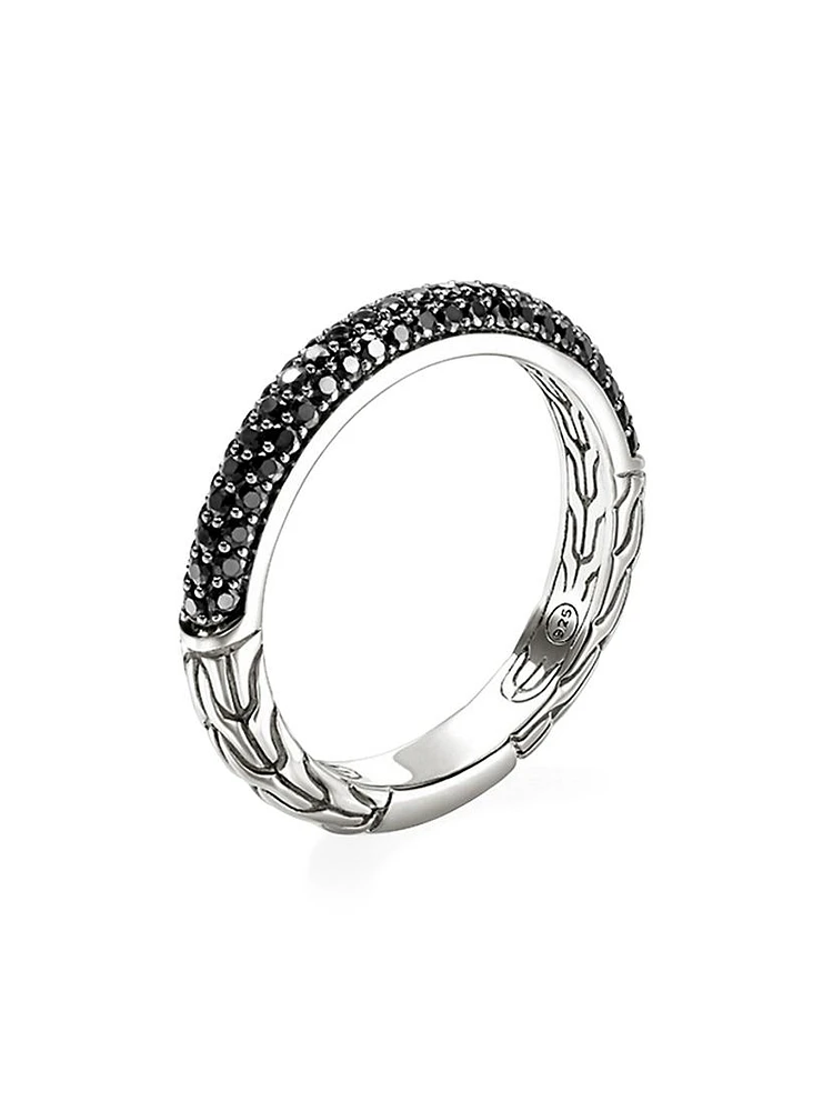 JH Essentials Sterling Silver & Sapphire Pavé Band Ring