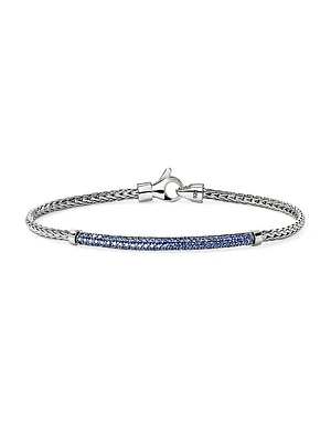 JH Essentials Pavé Sterling Silver & Blue Sapphire Bracelet