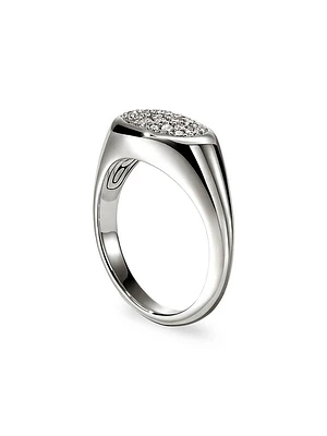 Pebble Sterling Silver & TCW Diamond Ring