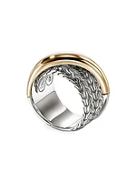 JH Essentials Crossover 14K Yellow Gold & Sterling Silver Band Ring