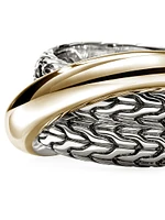 JH Essentials Crossover 14K Yellow Gold & Sterling Silver Band Ring