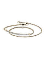 JH Essentials Pavé 14K Yellow Gold & 0.24 TCW Diamond Wrap Bracelet