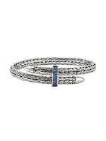 Spear Sterling Silver & Blue Sapphire Bracelet