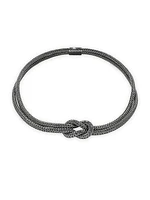 Love Knot Sterling Silver & Black Rhodium Necklace