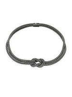 Love Knot Sterling Silver & Black Rhodium Necklace