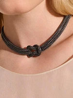 Love Knot Sterling Silver & Black Rhodium Necklace