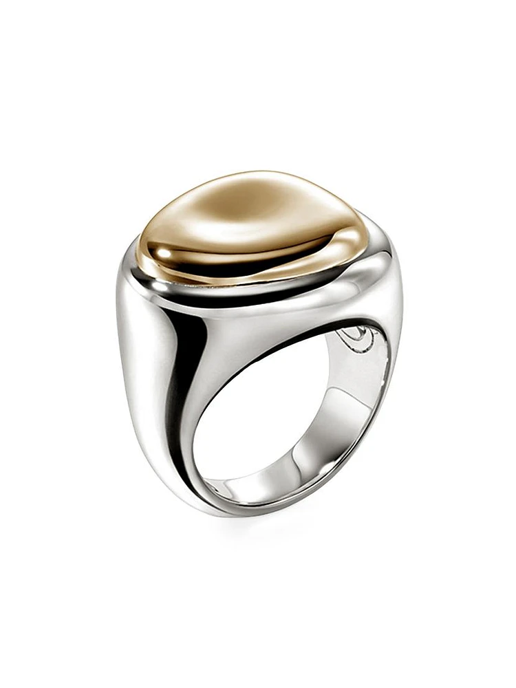 Pebble 14K Yellow Gold & Sterling Silver Ring