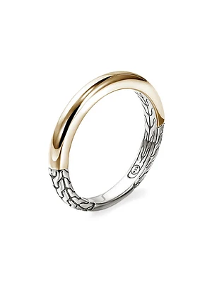 JH Essentials 14K Yellow Gold & Sterling Silver Band Ring