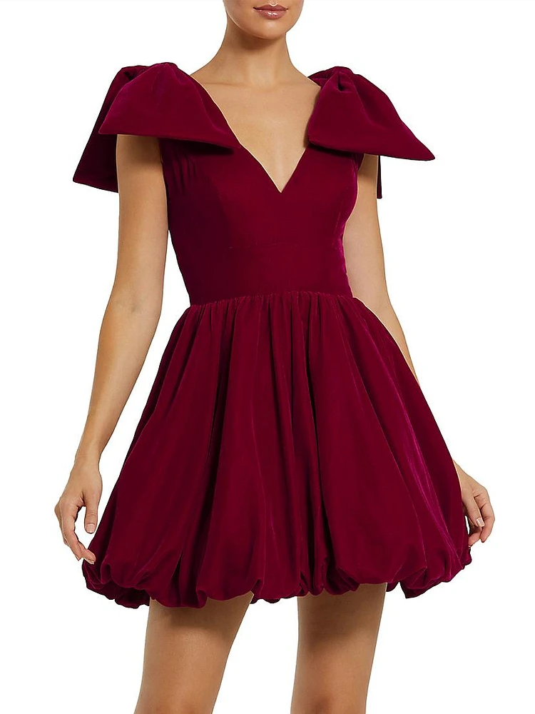 Bow Shoulder Cocktail Minidress