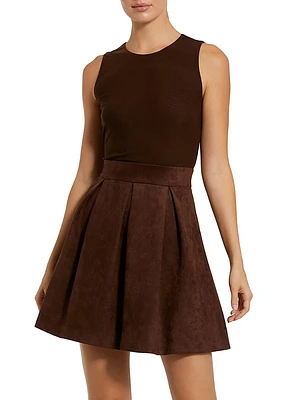 Mix Media A-Line Minidress