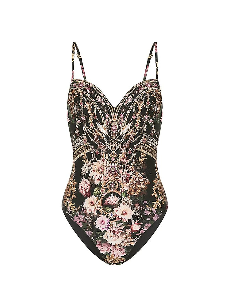 Floral Underwire One-Piece Swimsuit